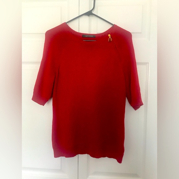 Ralph Lauren S/S Cotton Sweater w/Zipper Neck sized Large - Picture 1 of 6